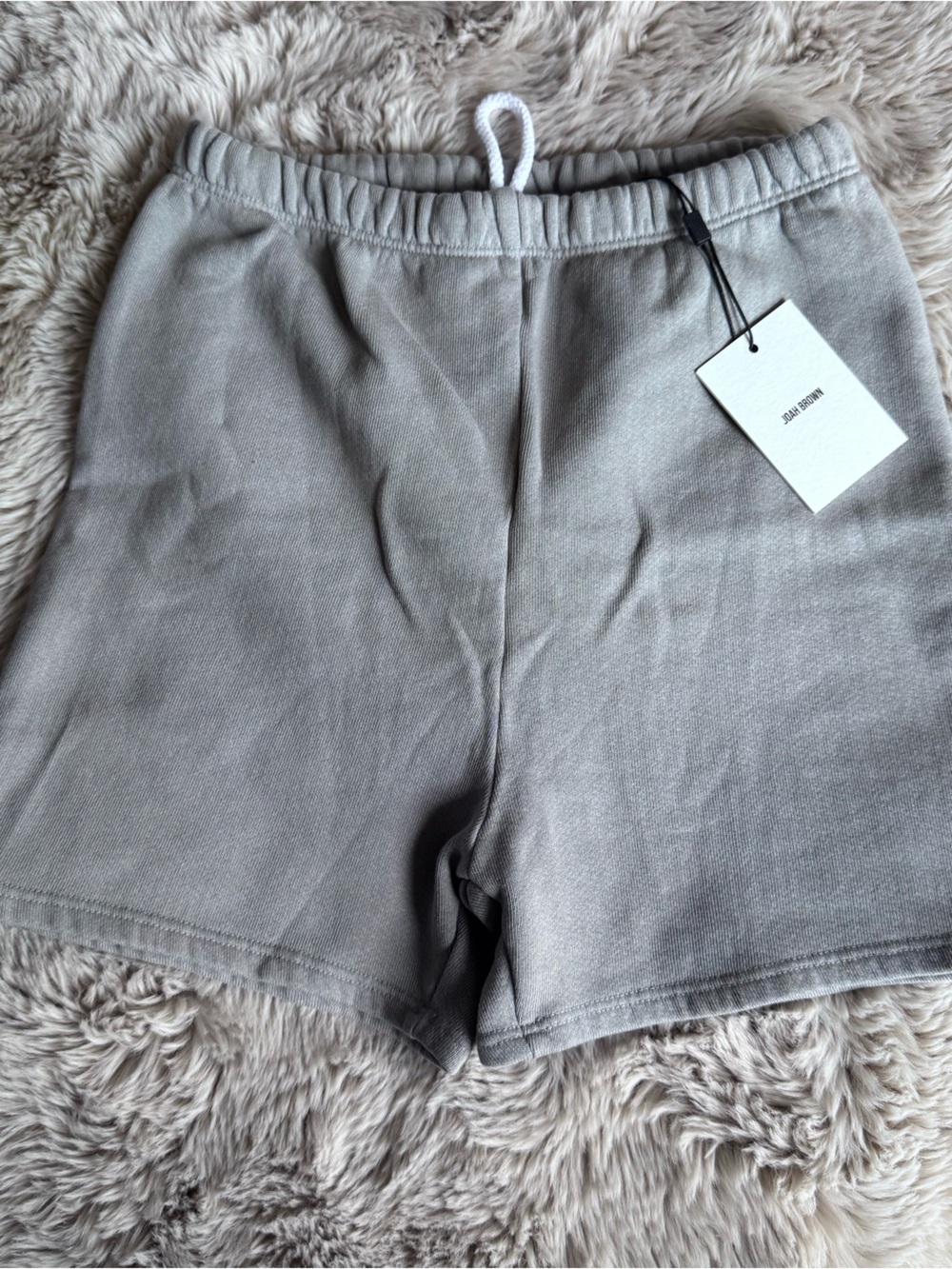 Joah Brown High-Rise Fitted Bike Shorts in Light Gray - Picture 2 of 4